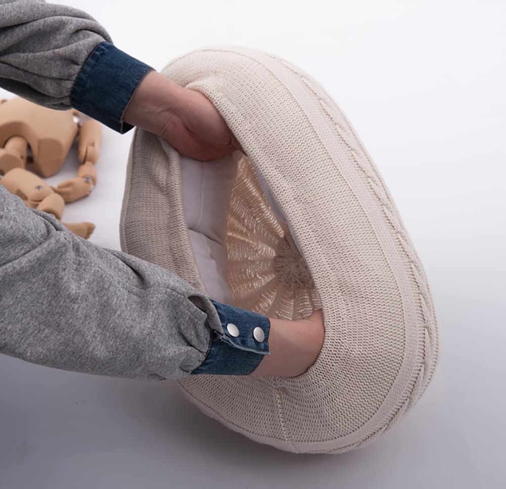 Surakey Accessoires de photographie pour bébé nouveau-né - Donut posing - Coussin Newborn pour séance photo - Panier de remplissage - Pour bébé de 0 à 6 mois - Beige