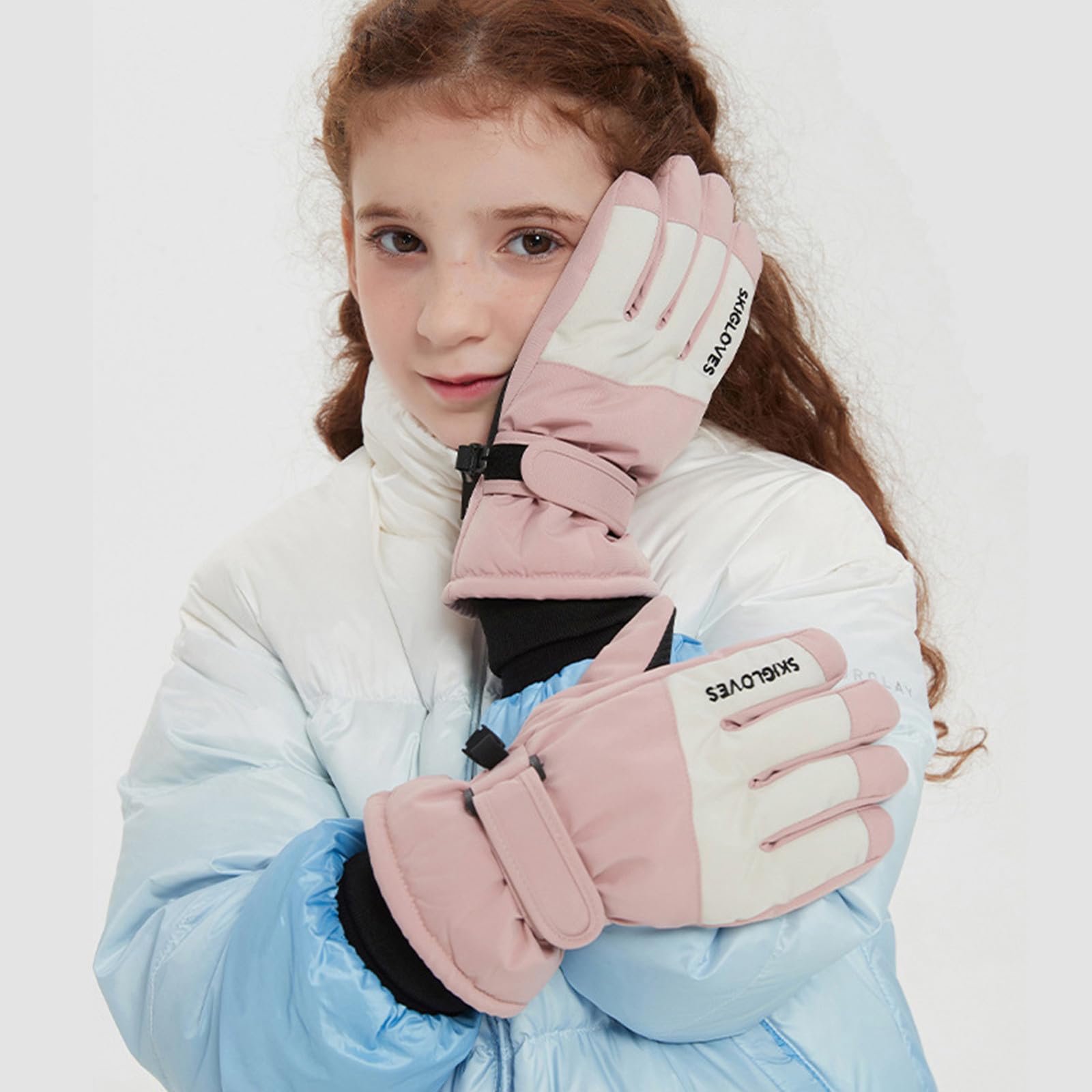 Generisch Handschuhe Kinder für Jungen und Mädchen von 0 bis 8 Jahre Kinder Winter Wasserdichter Skihandschuhe Kinderhandschuhe Winter für Mädchen Warme Handschuhe Fäustlinge Mit Gummiband Für Jungen Fashion