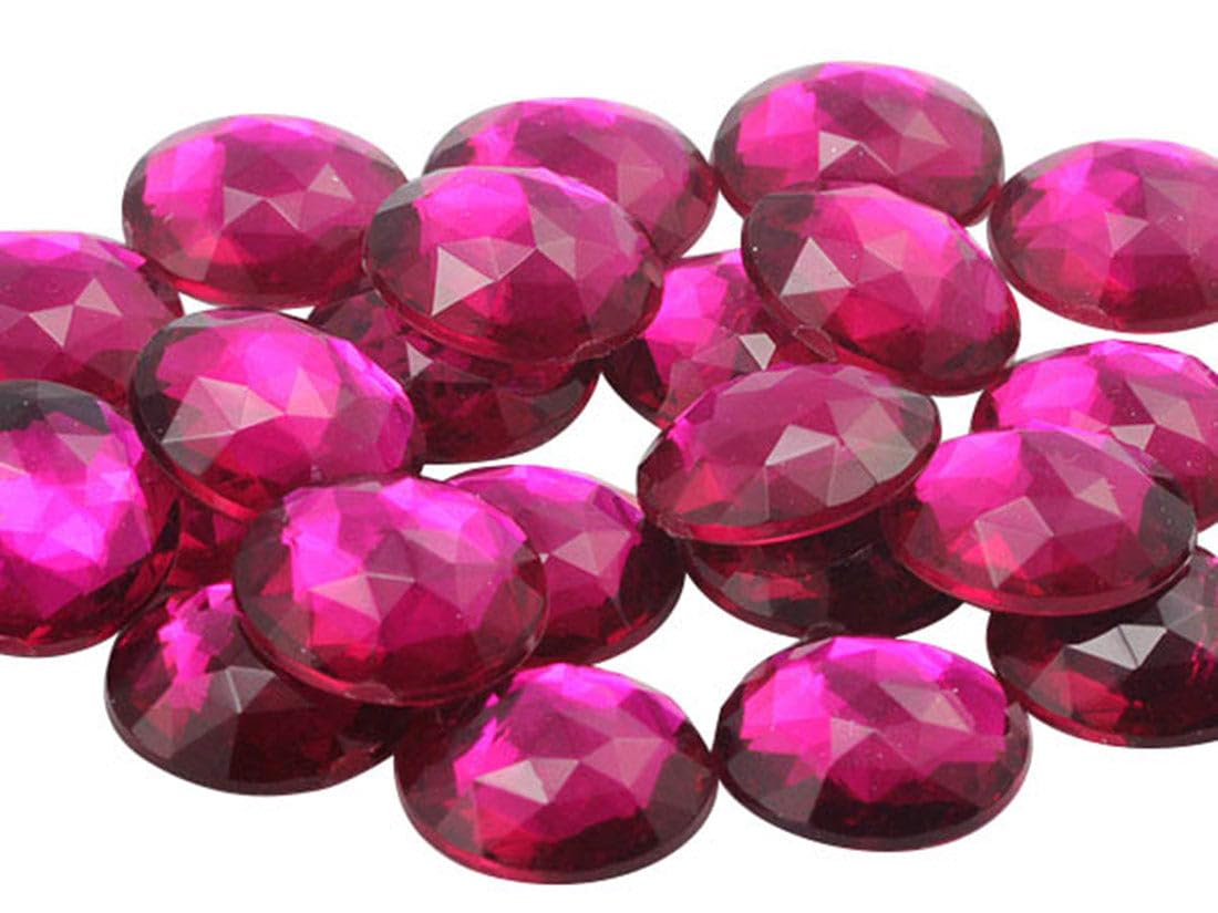 Allstarco Pink Fuchsia .Mar09 11Mm Flat Back Round Acrylic Rhinestones Plastic Gems For Jewelry Making Costume Jewels Cosplay Embelishments - 75 Pieces (Pink Fuchsia .Mar09)