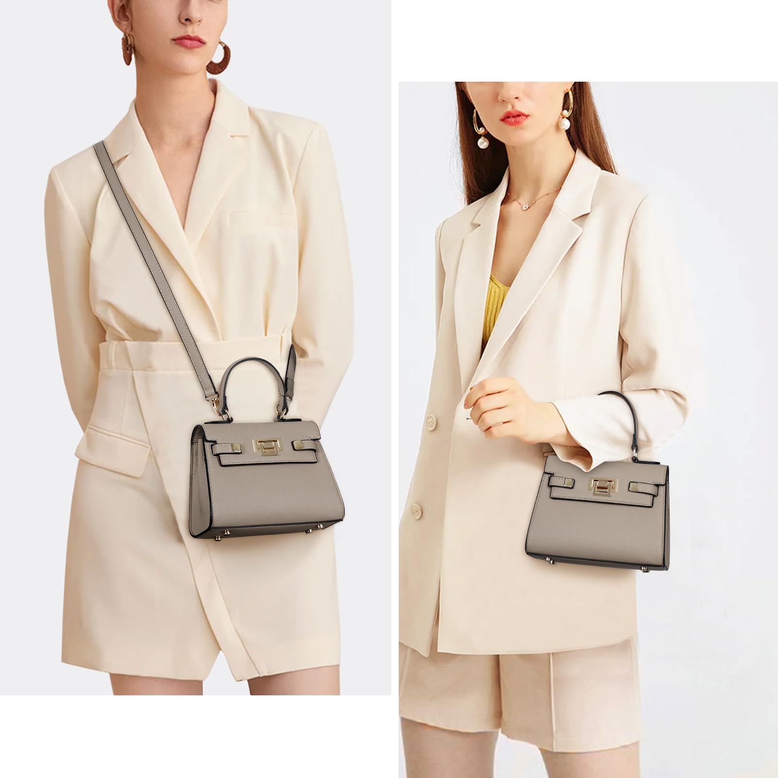 HiTotes Tornister torebka z górnym uchwytem, torebka dla kobiet, mała torba crossbody, damska designerska torebka z regulowanym i odpinanym paskiem