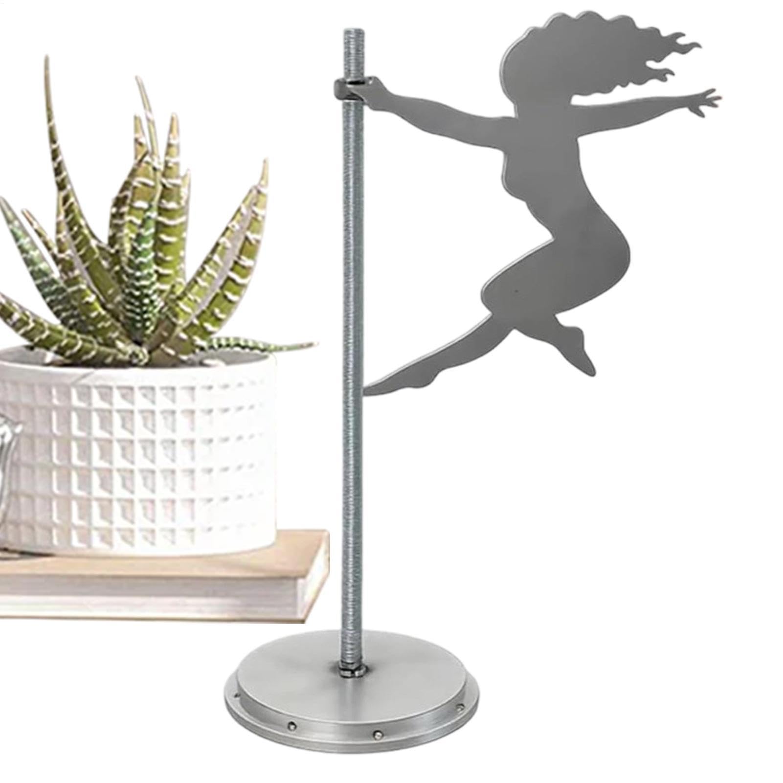 Sculpture dansante en métal doré, figurine rotative haut de gamme pour salon