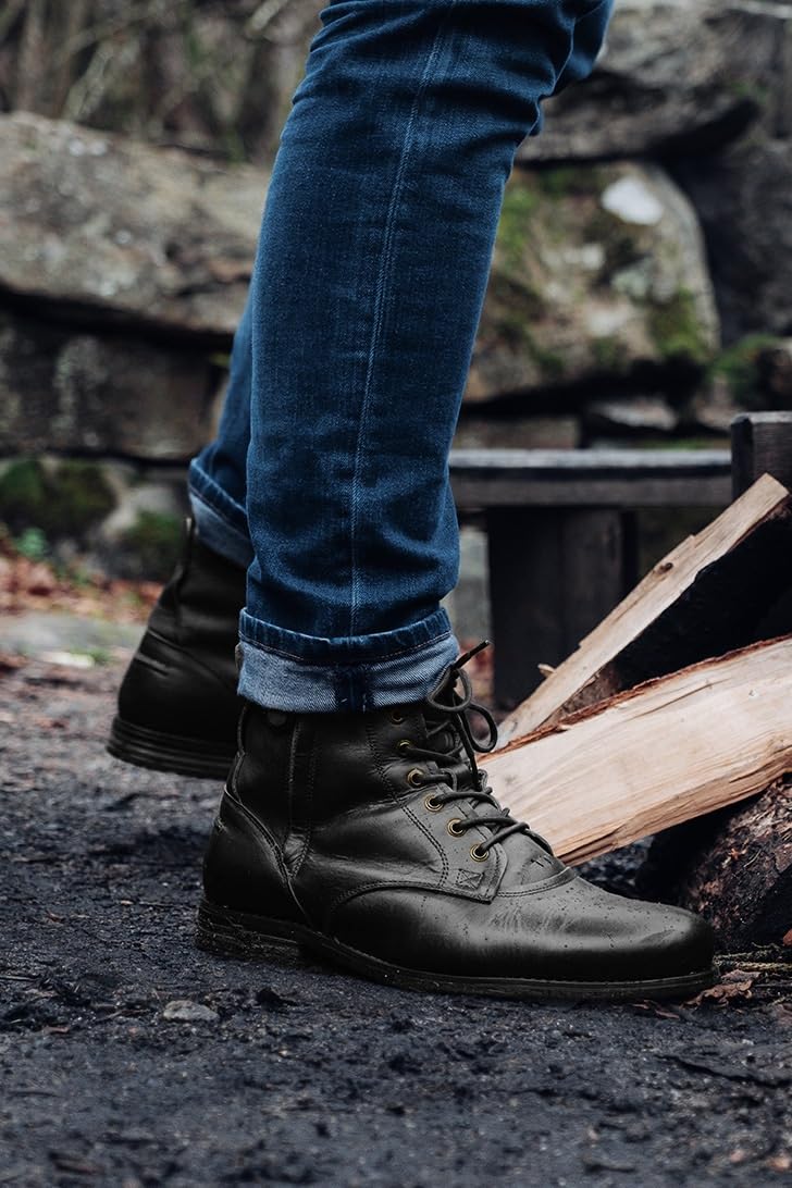 Amazon.com: Men's Chelsea Boots Leather Casual Ankle Boots Classic Elastic Dress  Boots for Men Fashionable Autumn and Winter Men's Boots (Color : Black,  Size : 6.5) : Clothing, Shoes & Jewelry