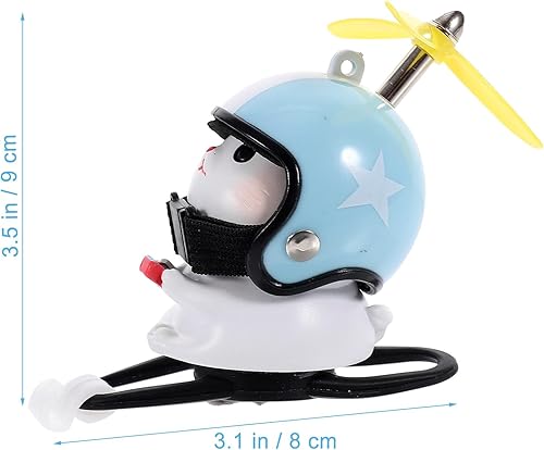 Miniatura 2 de PRETYZOOM Cat Bike Bells - Manillares de bicicleta Montar muñeca de gato con casco de hélice, accesorios de decoración de bicicletas