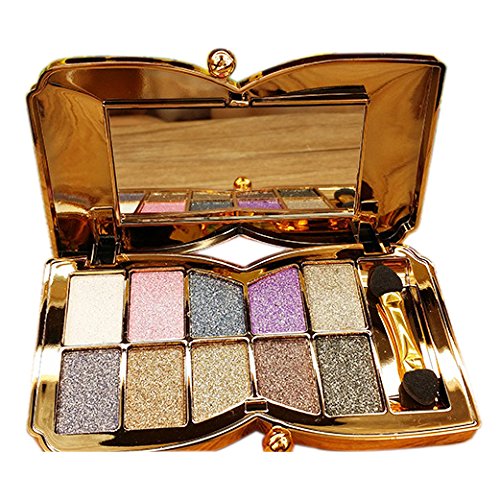 TOOGOO(R) Diamond Bright Colorful Makeup Eye Shadow Super Make Up Set Flash Glitter Eyeshadow Palette With Brush(2#)