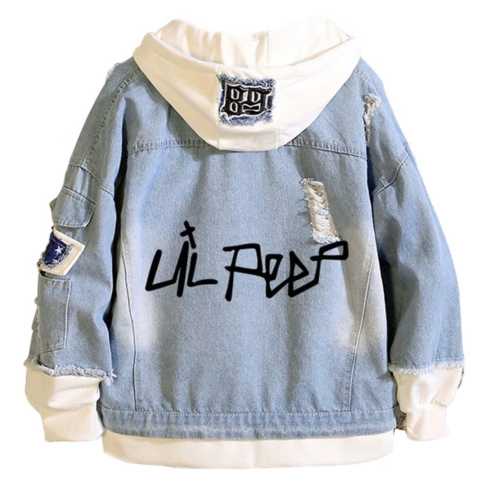 KPOP Rapper Denim Jacket Jeans Love Printed Fashion Sport Hip Hop Hoodie