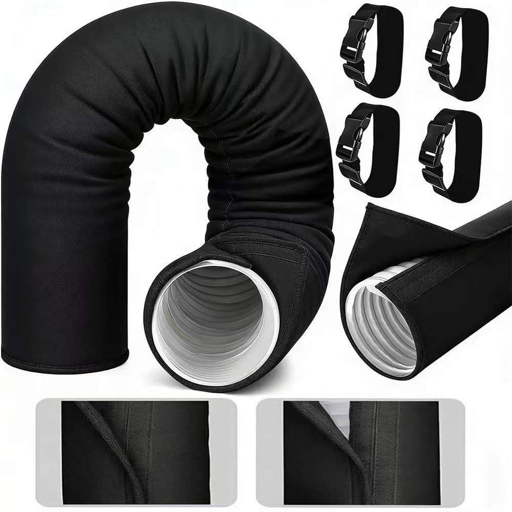 Manchon isolant pour tuyau CA portable, 150 x 50 cm, couvercle isolant, tuyau d'échappement, climatisation, couvercle isolant AC, isolation de tuyau CA portable