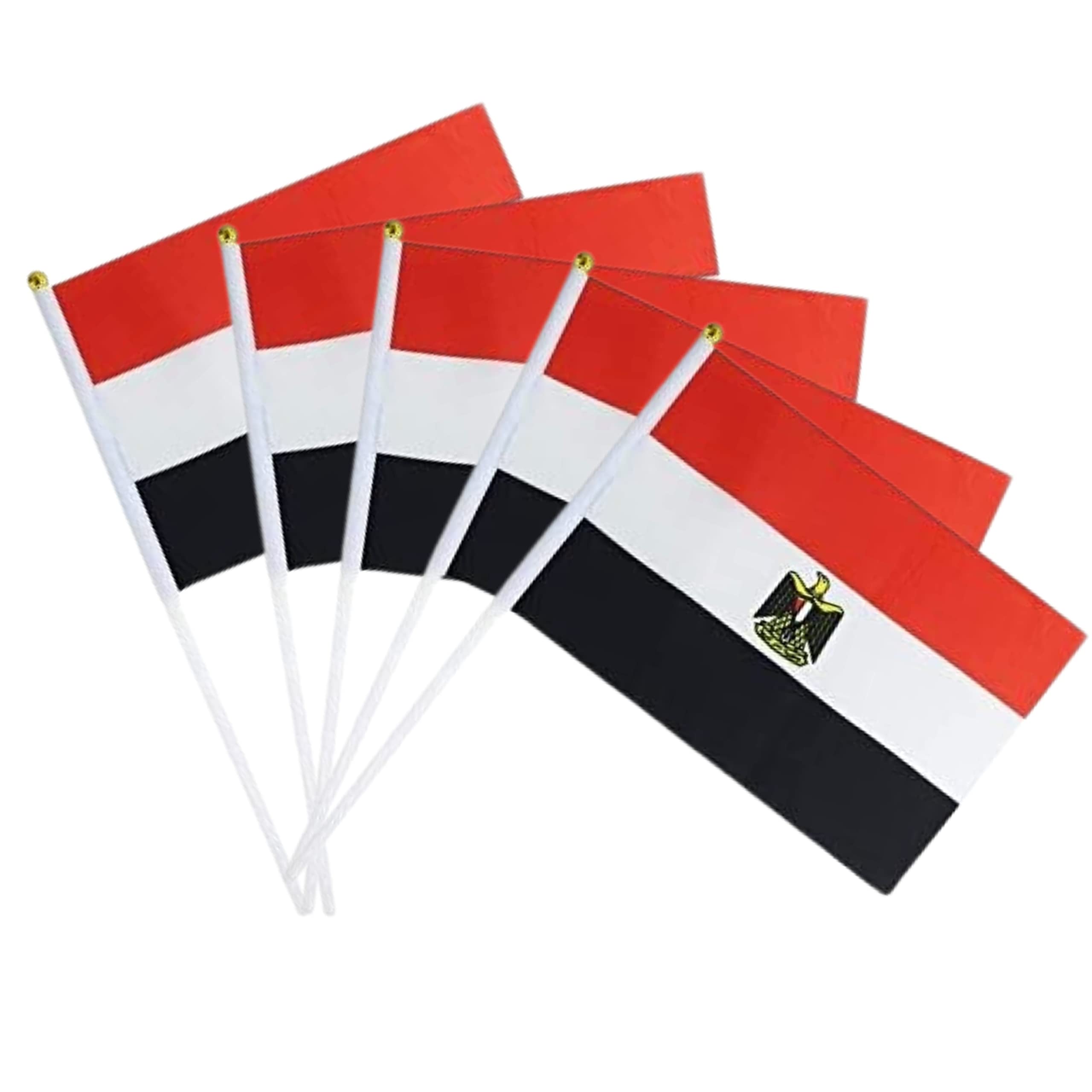 25 pieces Flag Hand Waving Desk Flags Double Sided Cake Topper Countries Flag National Day Party Supplies Flag Decoration for Baby Birthday Party (Egypt)