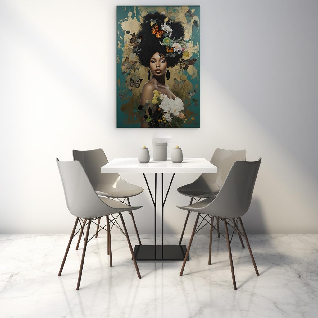 Canvas for Living room. Blossoming Elegance: A Vision of Natural Beauty in Digital Art, 27 x 18 inch Canvas Wall Art - Contemporary Masterpieces - Modern Home Decor - 69x46 cm (27x18 inch)