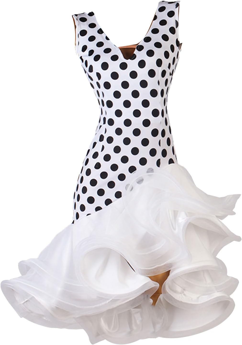 Latin Training Clothes for Woman Cha Cha Tango Practise Dance Dress V-Neck Smooth Performance Dancewear for Samba