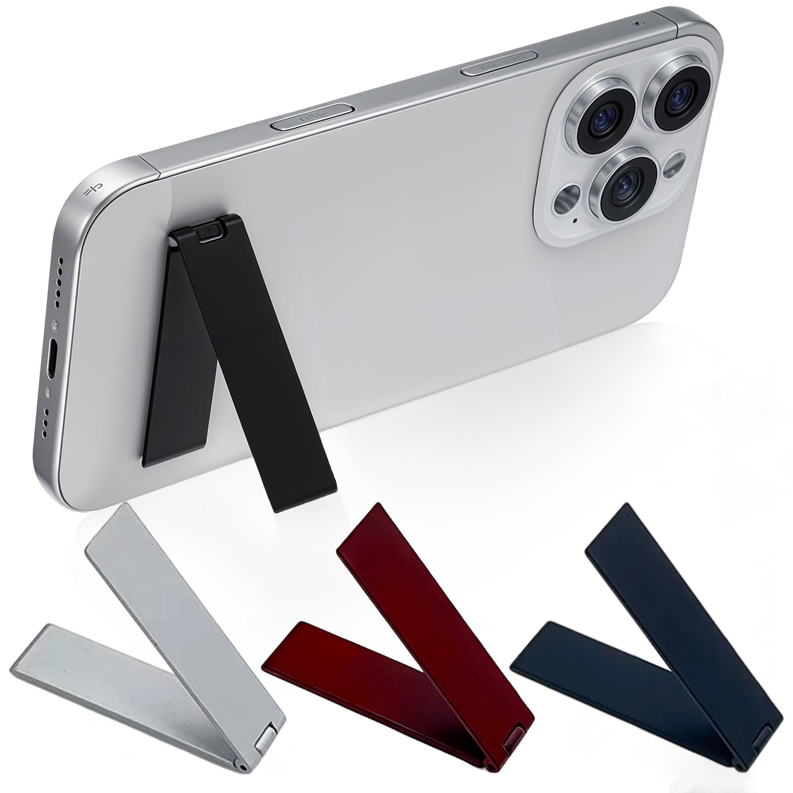 3PCS Kickstand for Mobile, Folding Invisible Portable Metal Cell Phone Stand Holder for Desk, Phone Back Holder Grip, Compatible with iPhone, Samsung and All Cellphones-image-17