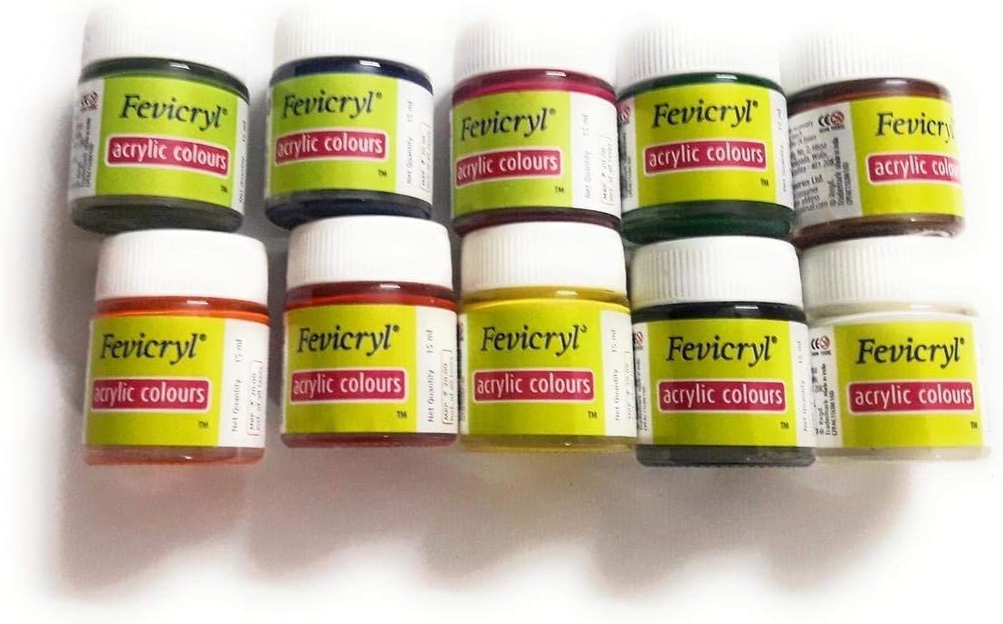 Fevicryl Acrylic Colors, Sunflower Kit, 10 Shades