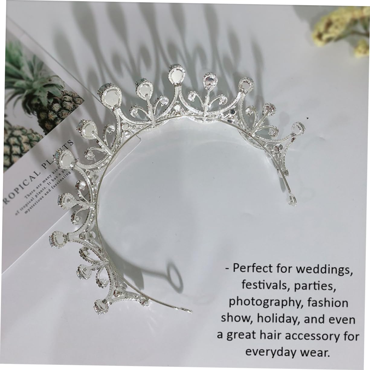 FRCOLOR Tocado de Novia con Gemas de Imitación para Ceremonia de Boda Accesorios para Cabello de Novia