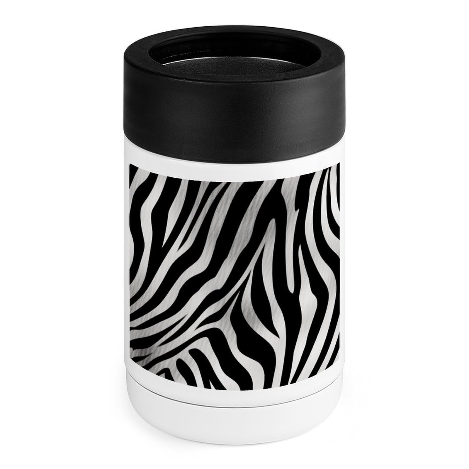 Refroidisseur de boissons acier inoxydable manchon silicone imprimé zèbre maison