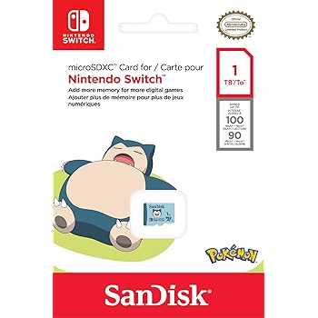 SanDisk 1TB Pokemon Snorlax microSD card for Nintendo Switch
