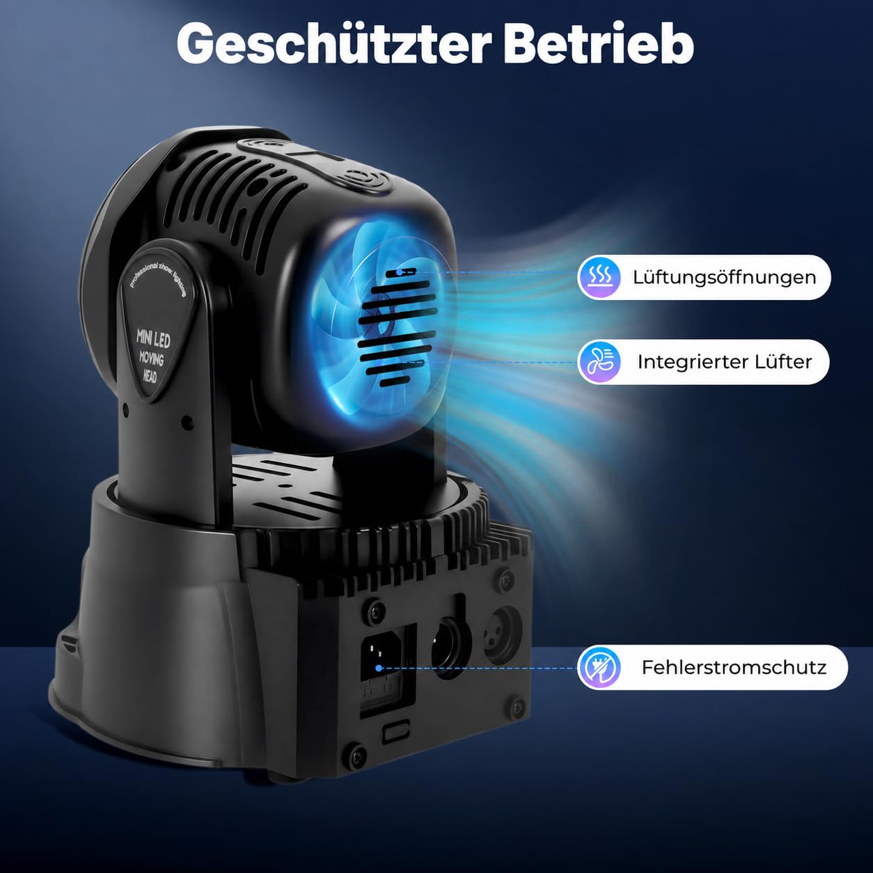 7 LED Scheinwerfer Moving Head Licht DMX Discobeleuchtung Floorspot Bühnenlicht Licht für Stage DJ Party Show Bar Halloween Weihnachten