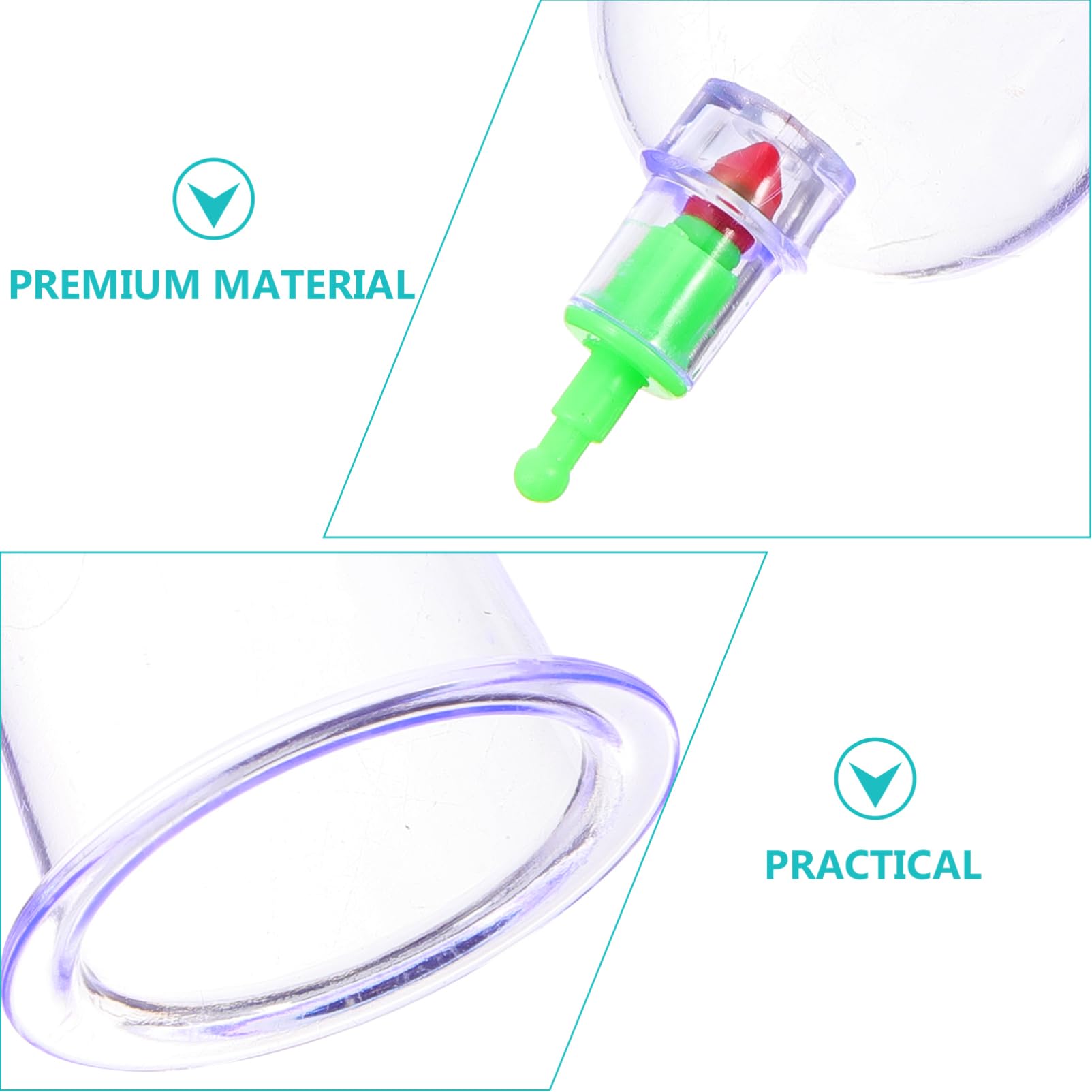Kit de Ventouses à Vide pour Massage à Domicile, Accessoire de Massage en Plastique, Relaxation Musculaire et Ouverture Douce, 1 Set Fiable
