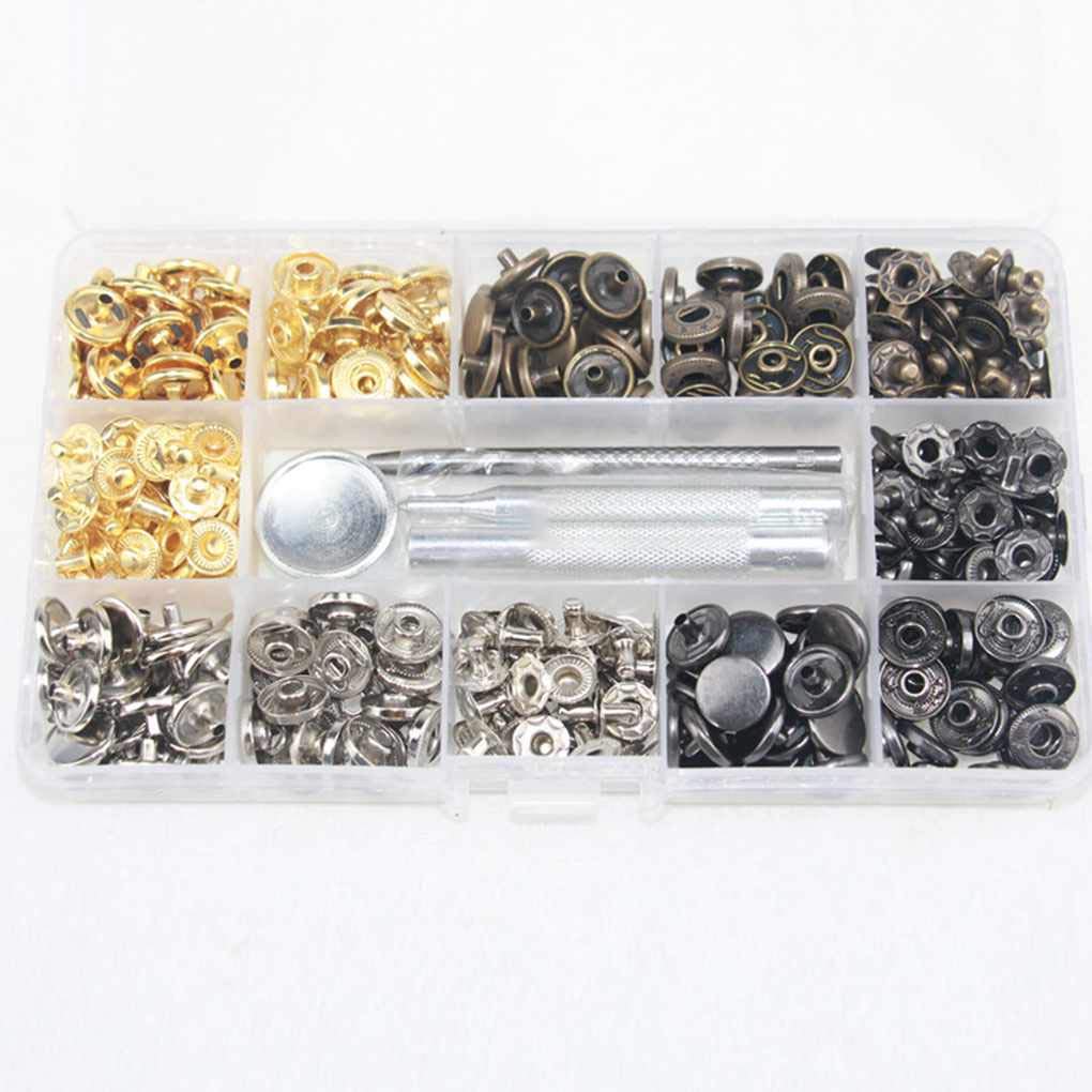 Juego de 3 botones a presión de metal de 12,5 mm, 40/80/100/120/140 juegos/lote, cierres de botones a presión de fijación para bricolaje, bolsas de ropa, herramientas de costura, tipo 5