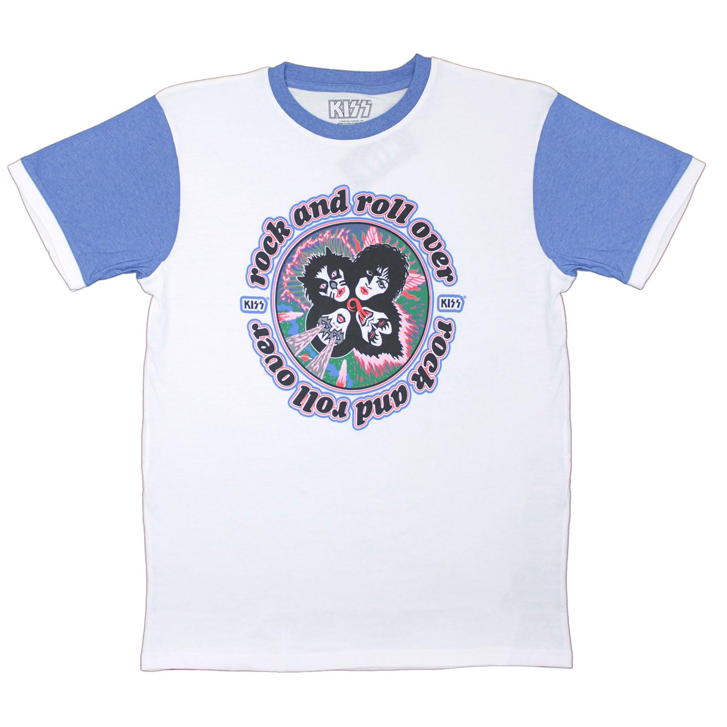 KISS T Shirt Rock and Roll Over Band Logo Official Unisex White M