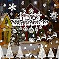 Hidreams 152 PCS Snowflake Window Clings Christmas Window Stickers Decorations, Xmas Window Decals 8 Sheets