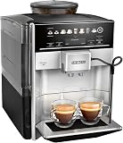 Siemens Machine à café entièrement automatique EQ.6 plus s300 TE653501DE, pour de nombreuses spécialités de café, buse à mousser le lait, moulin en céramique, fonction double tasse, anticalcaire, nettoyage automatique à la vapeur, 1500 W, argent, gris - 1