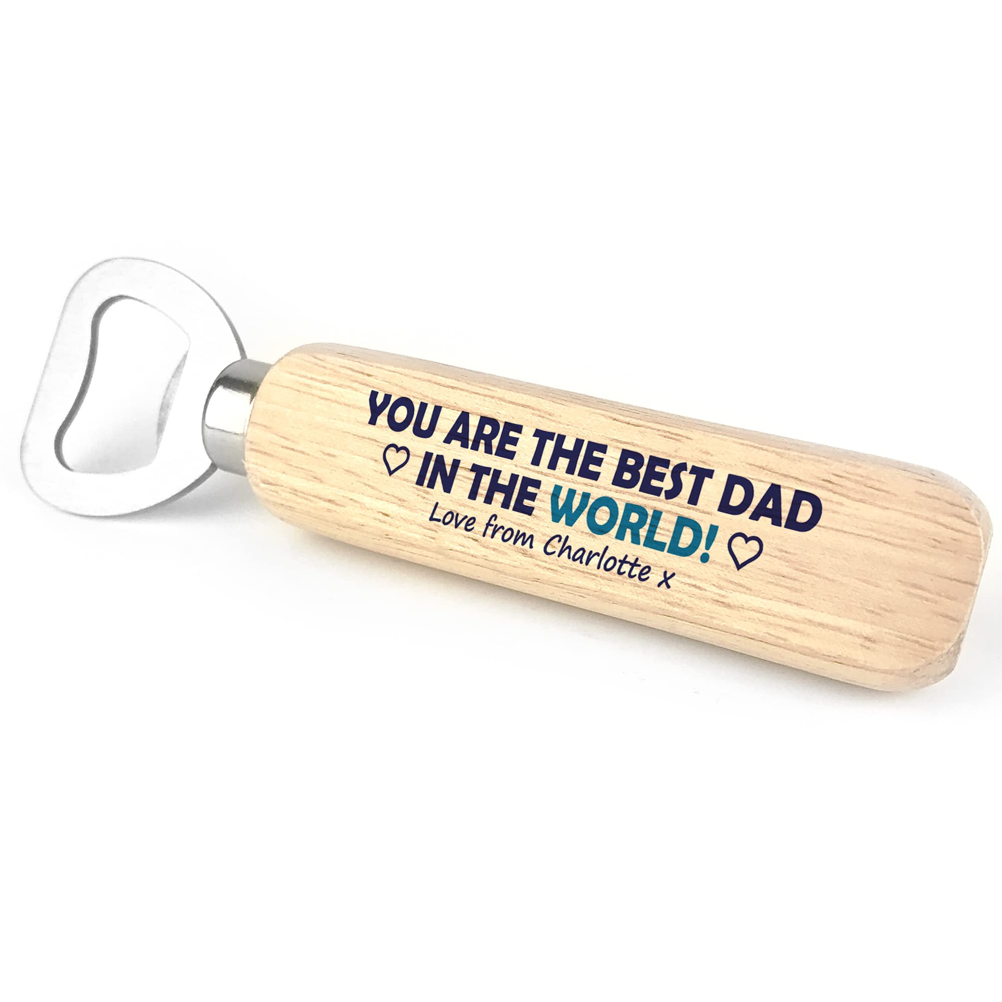 Red Ocean Best DAD in The World Gift for Fathers Day Personalised Bottle Opener Dad Birthday Gift