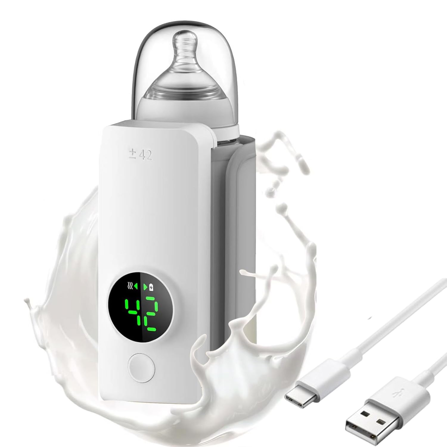 2024 New Release Milk Warmer, Baby Bottle Warmer, Cordless USB Rechargeable, Portable, 6 Levels of Temperature Adjustment, Built-in 6,000 mAh Battery, Bottle Warmer, Baby Bottle, Heat Retention,-image-12