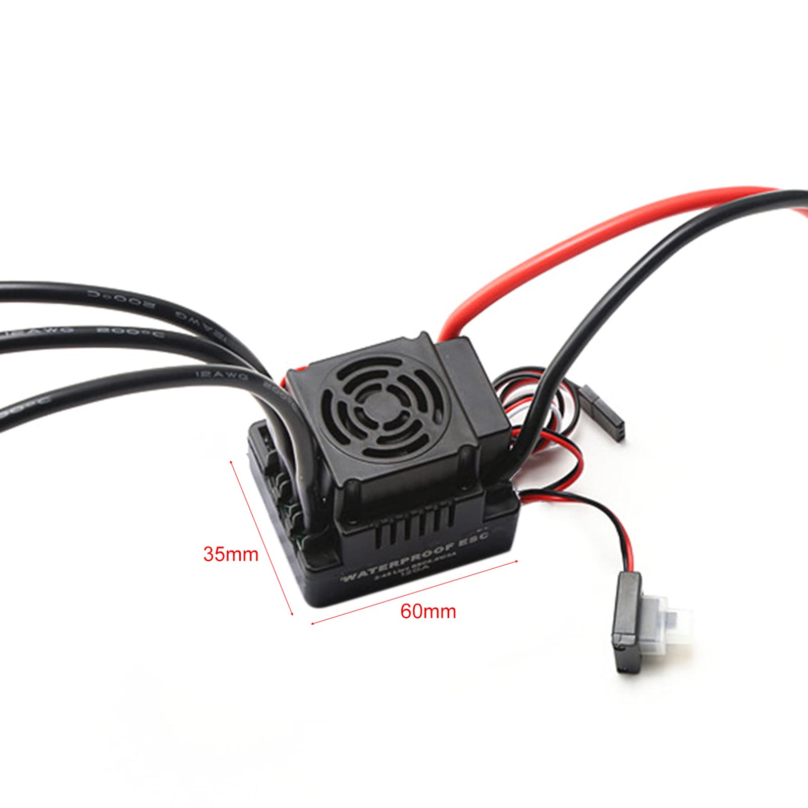 Ausla Moteur Brushless Waterproof 3670 120A ESC avec Ventilateur de Refroidissement Combo pour Voitures Télécommandées 1/8 (2150KV)