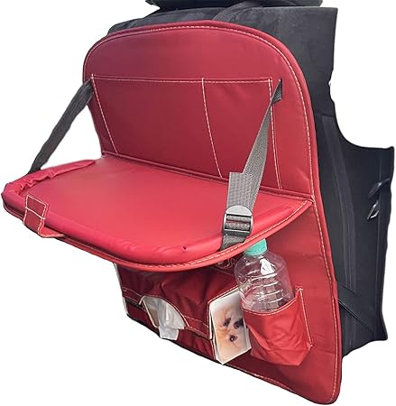 Amazon 日産 ウイングロード Y12 ドライブポケット トレー 後部座席 テーブル トレイ ドリンクホルダー 車用 車内 シートバックポケット 収納ポケット レッド 車中泊 便利グッズ トレイ 車 バイク