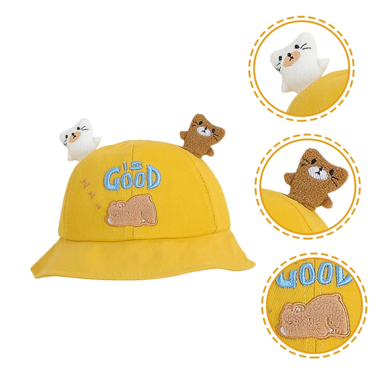 Ipetboom Cappello Sole Secchiello con Orlo UV con Cartoon per attività per Ragazzi e Ragazze
