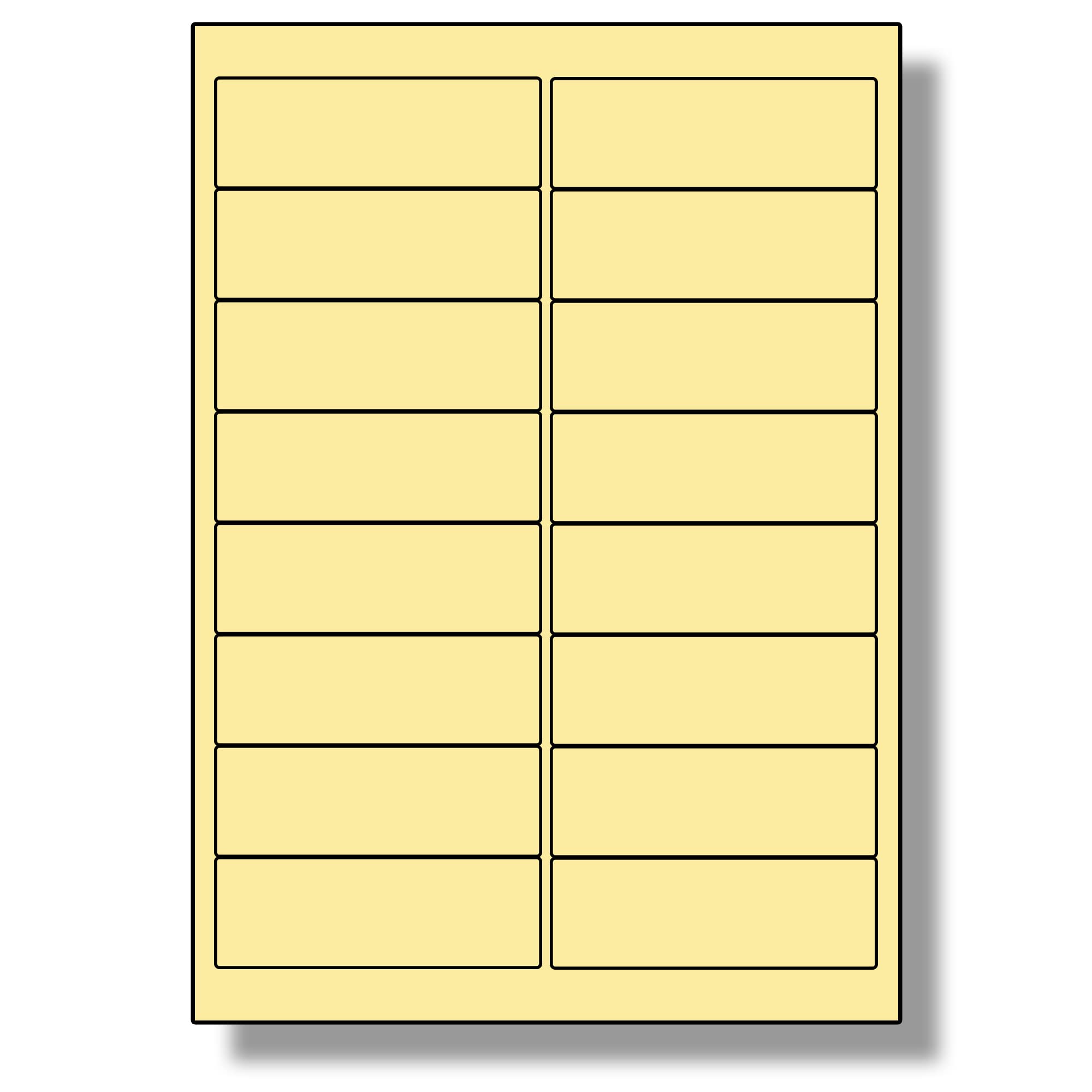 Label Planet® 16 Per Sheet, 5 Sheets (80 Cream Labels). Coloured Paper Labels with Rounded Corners 99.1 x 33.9mm, LP16/99 C. — image 1