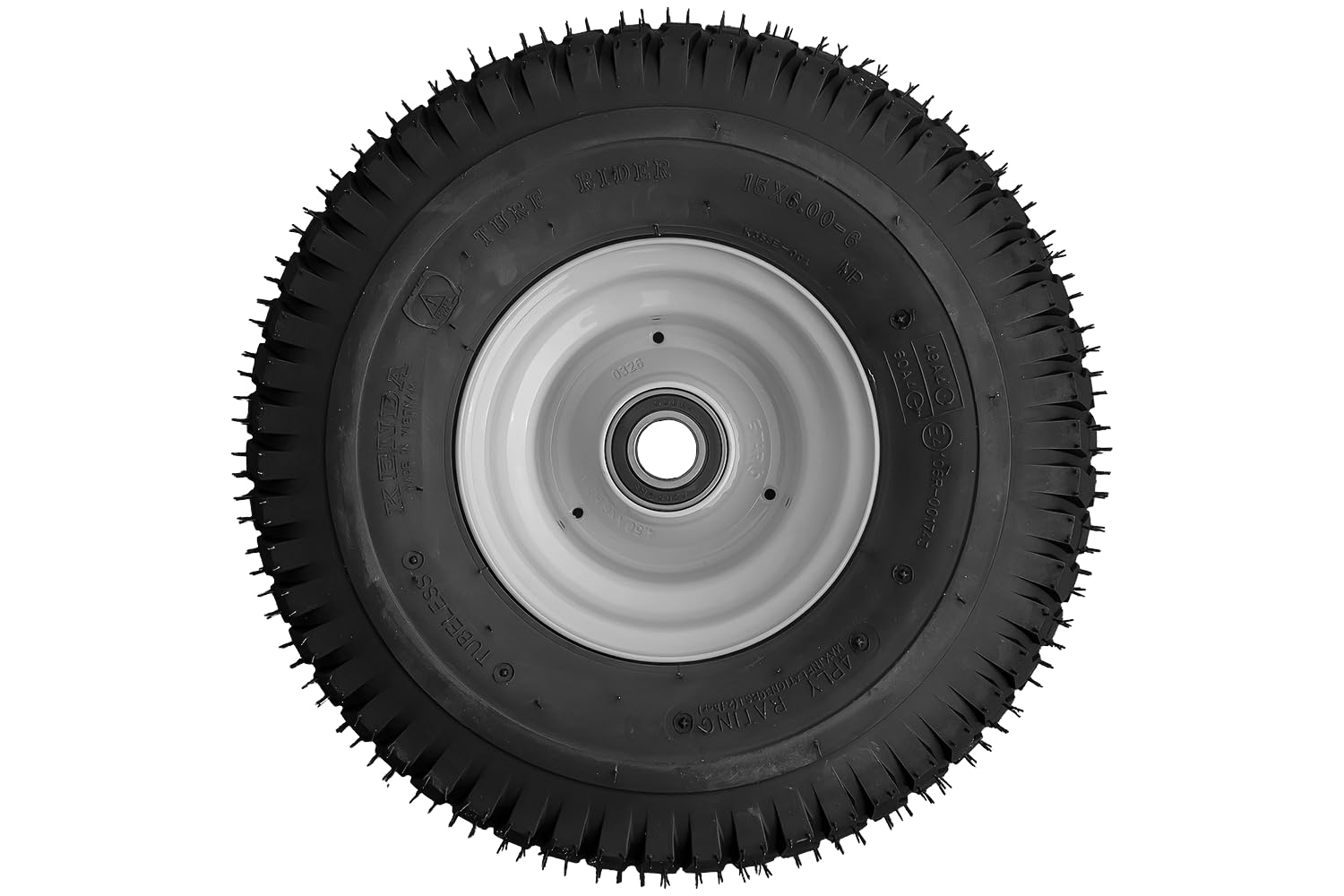 UNITRAILER Roue Complète 15x6.00-6 pour Tondeuse, Stabilité Maximale et Traction sur Herbe, Pneu Kenda 4PR et Jante en Acier STARCO 3x98 avec Roulements Étanches 6205-2RS