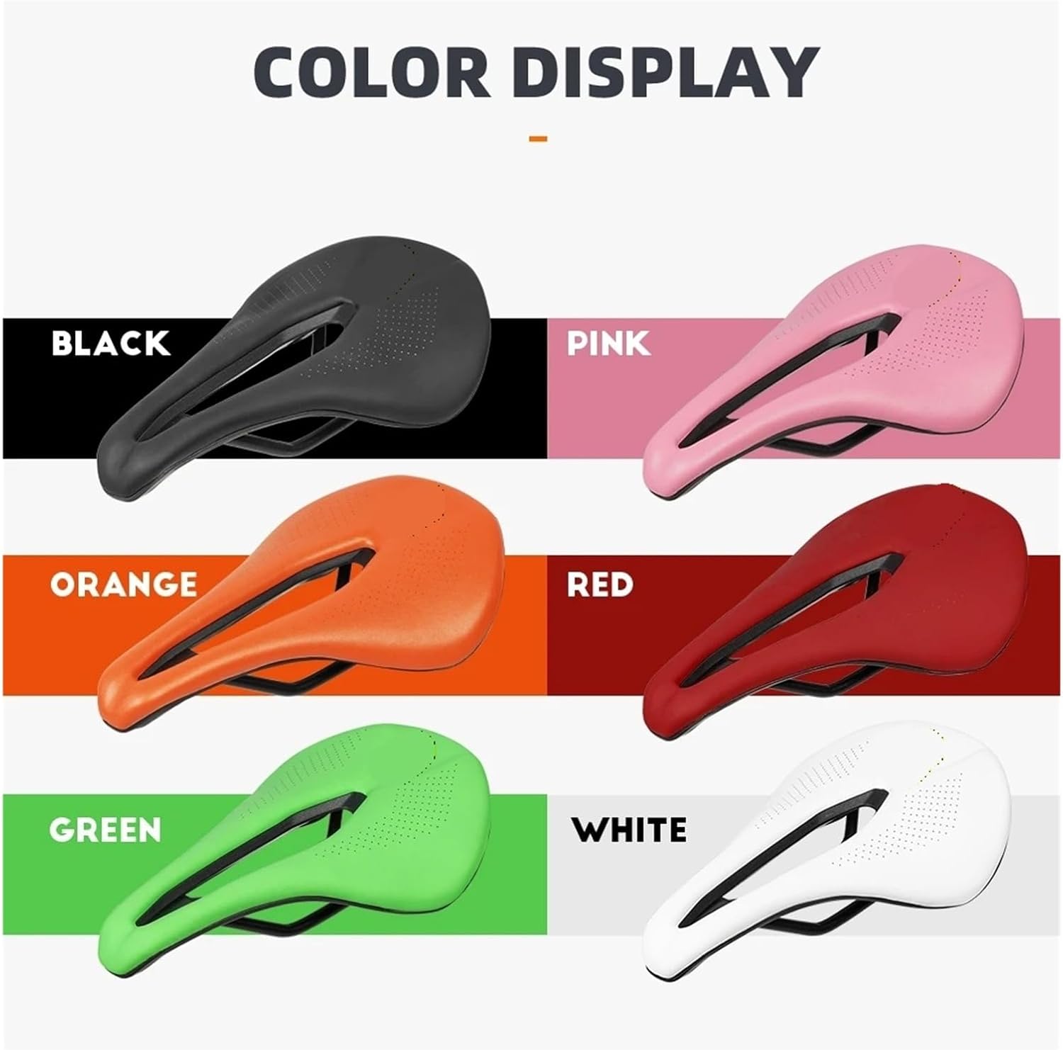 Cycling Racing Bicycle Saddle 245 * 143mm 7x7mm Round Rails Hollow Breathable Comfortable Bike Cushion