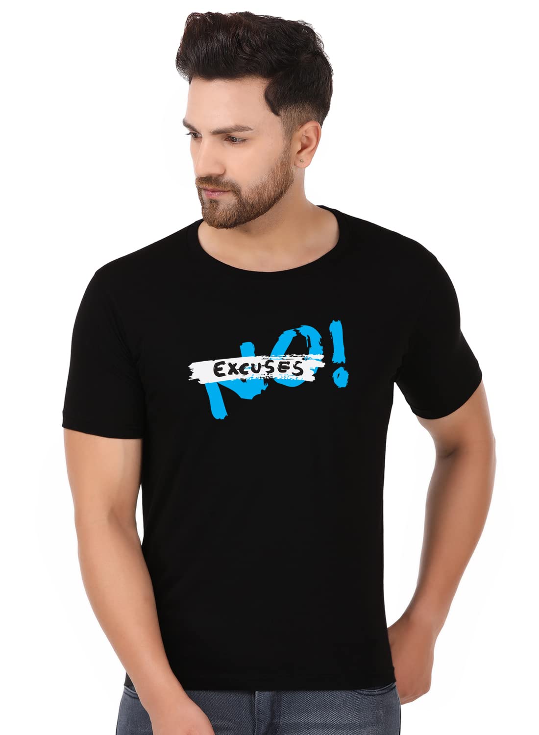 SquareknotDesigner Text Printed Adorable Graphic Tee | Swag T-Shirt | Attitude Slag | Soft Cotton Black Printed T-Shirt | Smart Trendy Stylish | Round Neck Half Sleeve Bio-Washed | Gym and Yoga Wear