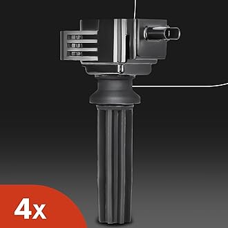 A-Premium Set of 4 Ignition Coil Pack and Iridium Spark Plugs Compatible with Ford Edge Explorer Focus Fusion Mustang Taurus & Jaguar XE XF & Lincoln MKC & Land Rover
