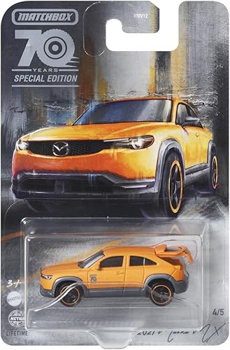 Miniatura 2 de Matchbox Moving Parts - Vehículo fundido a presión de 70 años de edición especial, HMV12  Inspirado en 2021 Mazda MX  45 naranja y negro