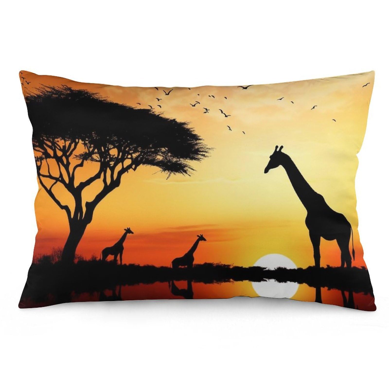 NTVOWPZO 2 Pack Decoration Throw Pillow Covers 12 "x20 Pillowcases Covers Giraffe Sunset Pillowcases Modern Farmhouse Home Decor Sofa Cushions Covers for Couch Bed Living Room
