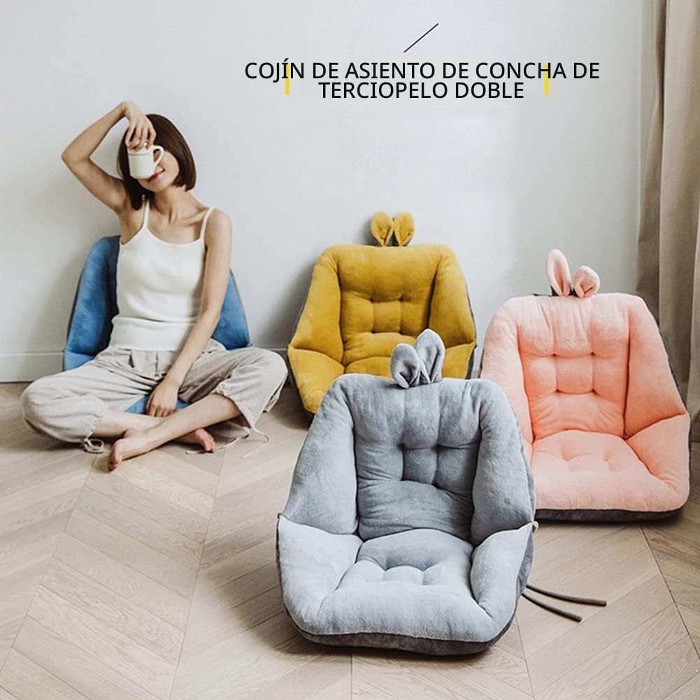 Cojín de Asiento con Respaldo de coccix antiescarchas ergonómicas para aliviar el Dolor de Espalda, Cojines de sillas de Oficina, Coche, cojín Asiento de Suelo (Rosa, 45 x 45 cm)