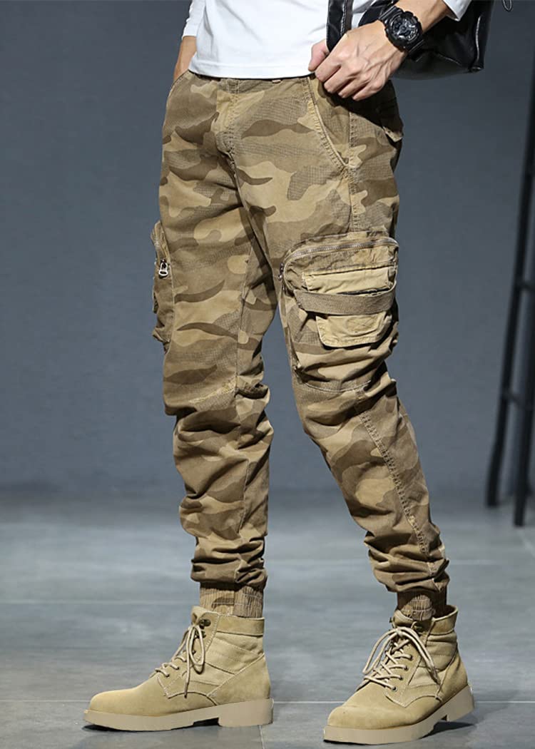 shownicer Pantaloni Cargo Uomo Pantaloni da Lavoro Trekking con Tasche Camouflage Militari Pantaloni Militare Elasticizzati Baggy Estivi Lunghi Pantaloni Montagna Vintage Outdoor