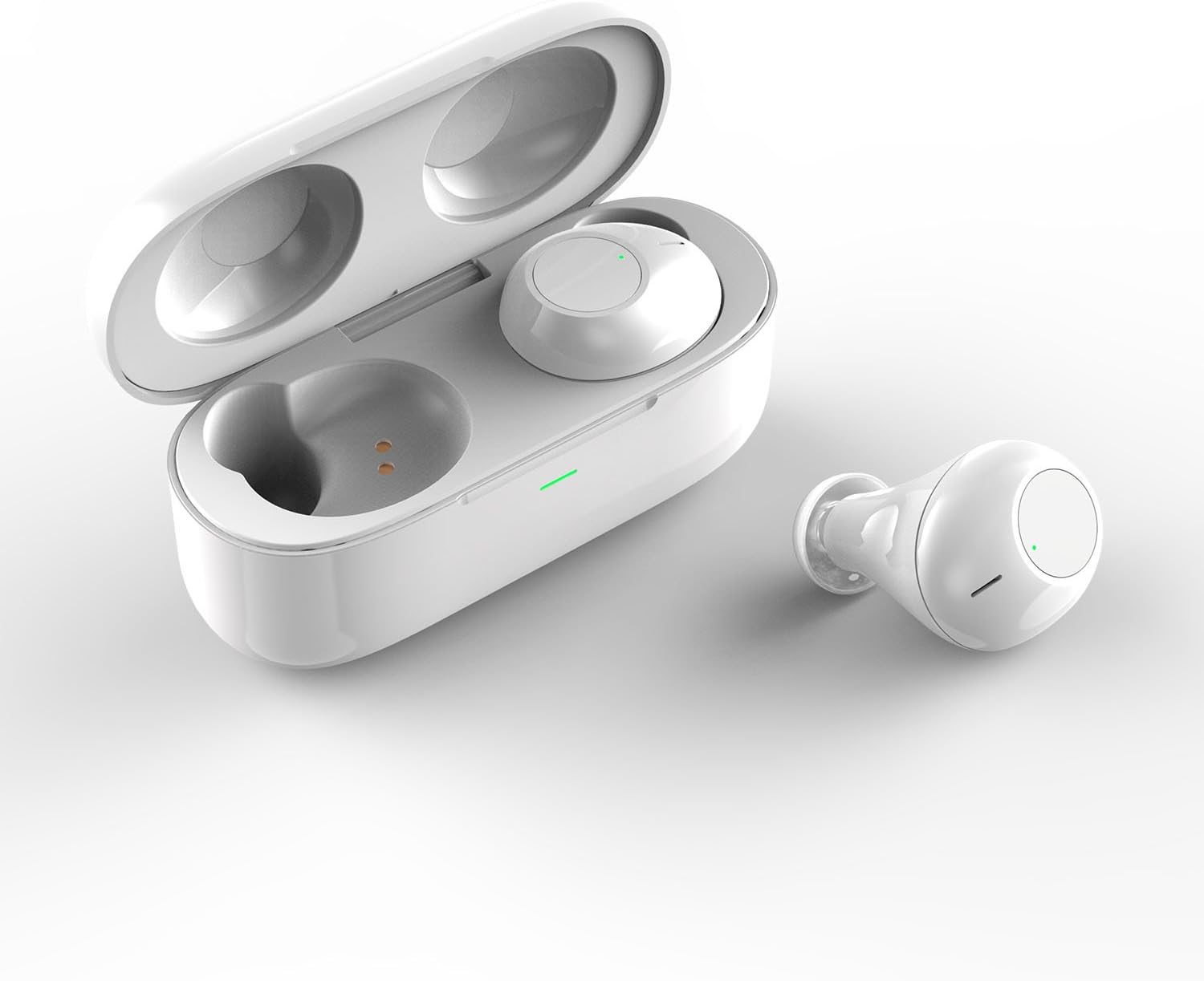 MJYUN In Ear Wireless Earbuds with Charging Case, Bluetooth Headphones for iPhone Samsung Android Phones (White)