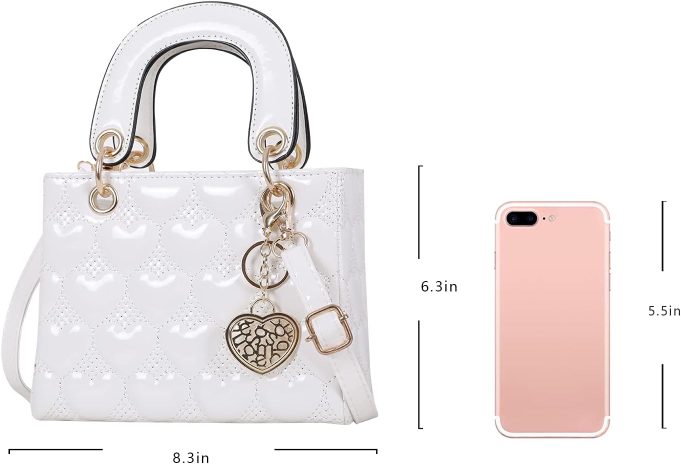 Purses and Handbag for Women Fashion Ladies Leather Top Handle Shiny Patent Satchel Shoulder Tote Bag Crossbody - Image 2