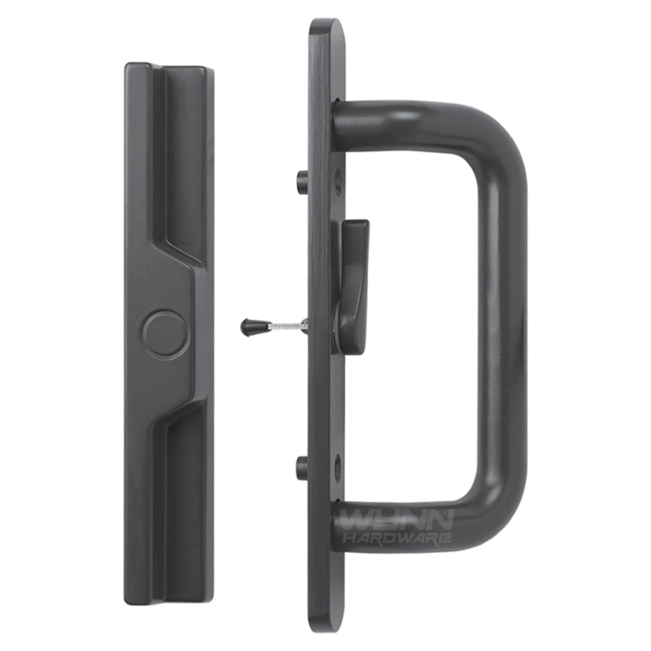 Wynn Hardware Center Latch Handle Set for Sliding Patio Doors Repair - Patio Glass Door Handle Replacement, Right-Handed Orientation, Fits 3-15/16”