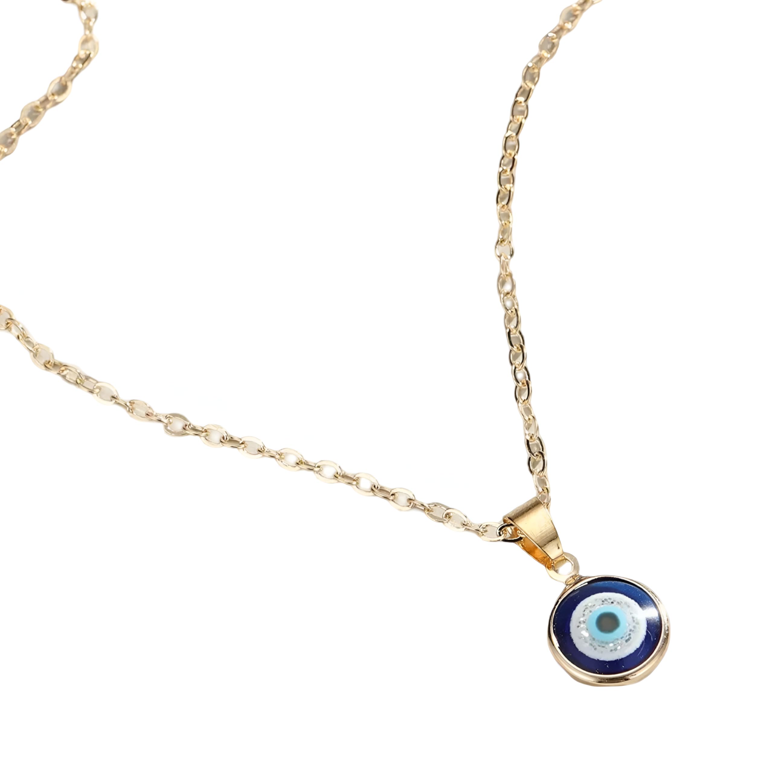 QHQQXN Accesorios para niñas Collar contra el mal de ojo para mujeres y niñas, Plata de ley 925 Collar con colgante contra el mal de ojo azul marino profundo Gargantilla de cristal con ojo azul turco,