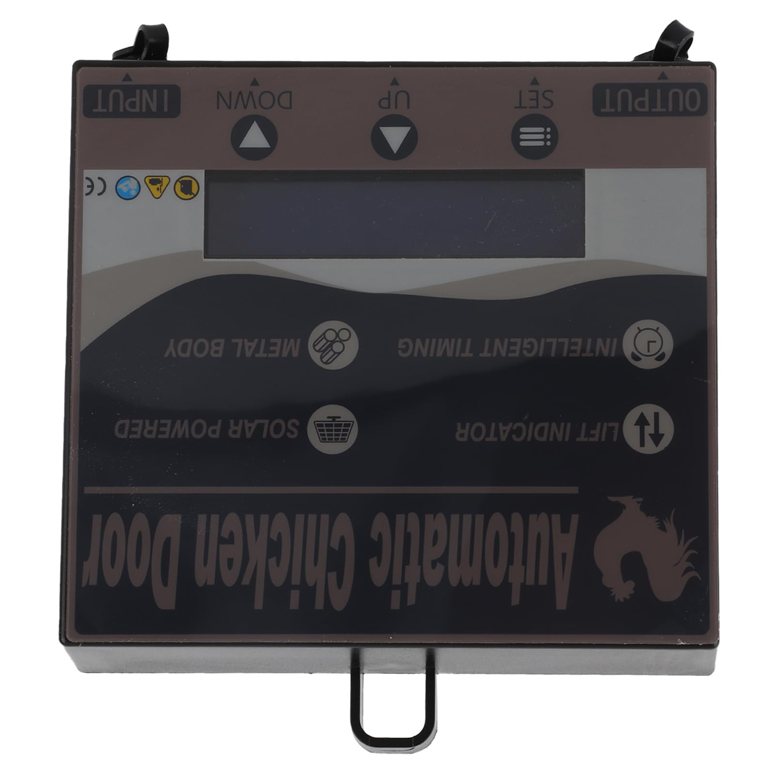 VGEBY Puerta Automática para Gallinero, Puerta de Aluminio con Energía Solar y Controlador LED HD para Acceso a Aves de Corral, Pollos, Patos, Gansos
