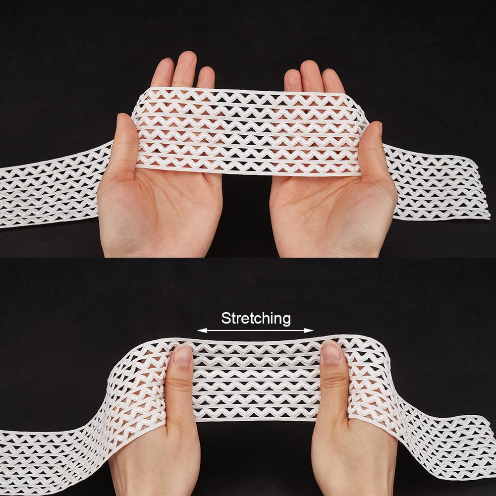 GORGECRAFT 5m 6cm Wide White Wave Elastic Cord Striped Elastic Band Rick Rack Waistband Flat Stretchy Webbing Sewing Knitting Strap Trim Ribbon for DIY Crafts Headband Bags - Image 3