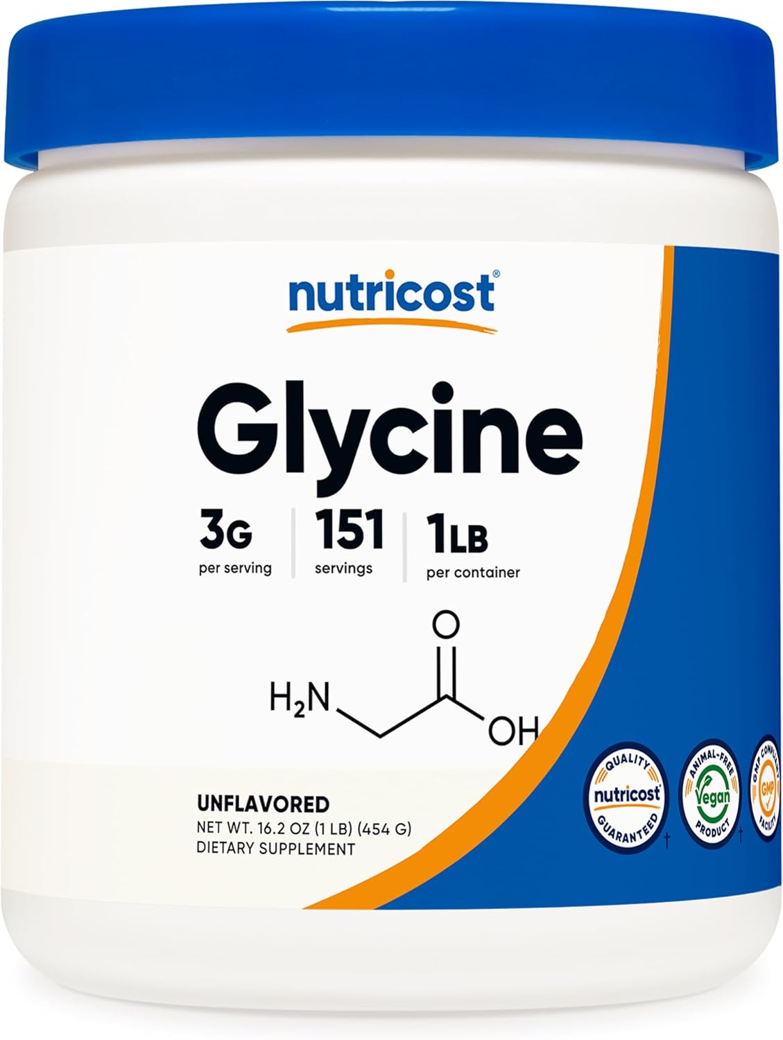 Nutricost Glycine Powder 1lb – Non-GMO, Gluten Free