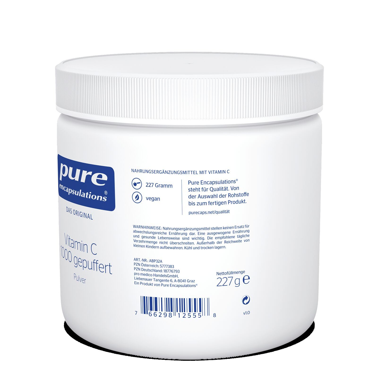 Pure Encapsulations - Vitamin C 1000 gepuffert - Hochdosiert, um das Immunsystem zu Stärken - Unterstützt normale Kollagenbildung - 227g Pulver