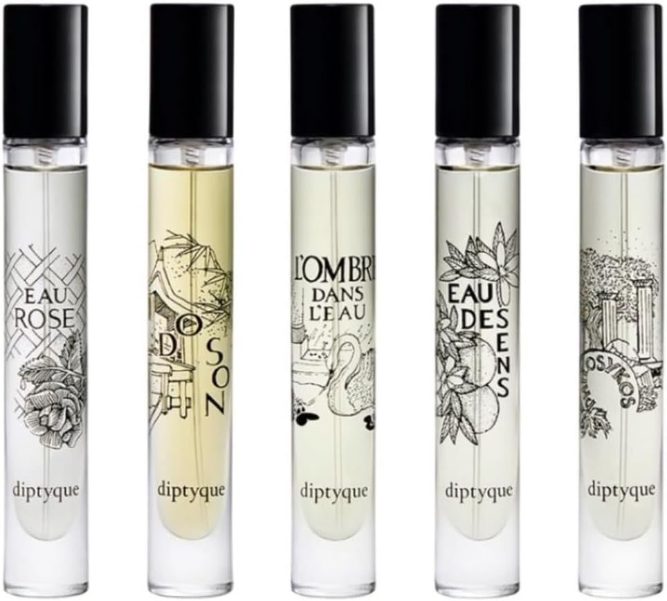 Diptyque Eau de Toilette Travel Spray 0.25 Fl Oz (Pack of 5) Set for Men and Women