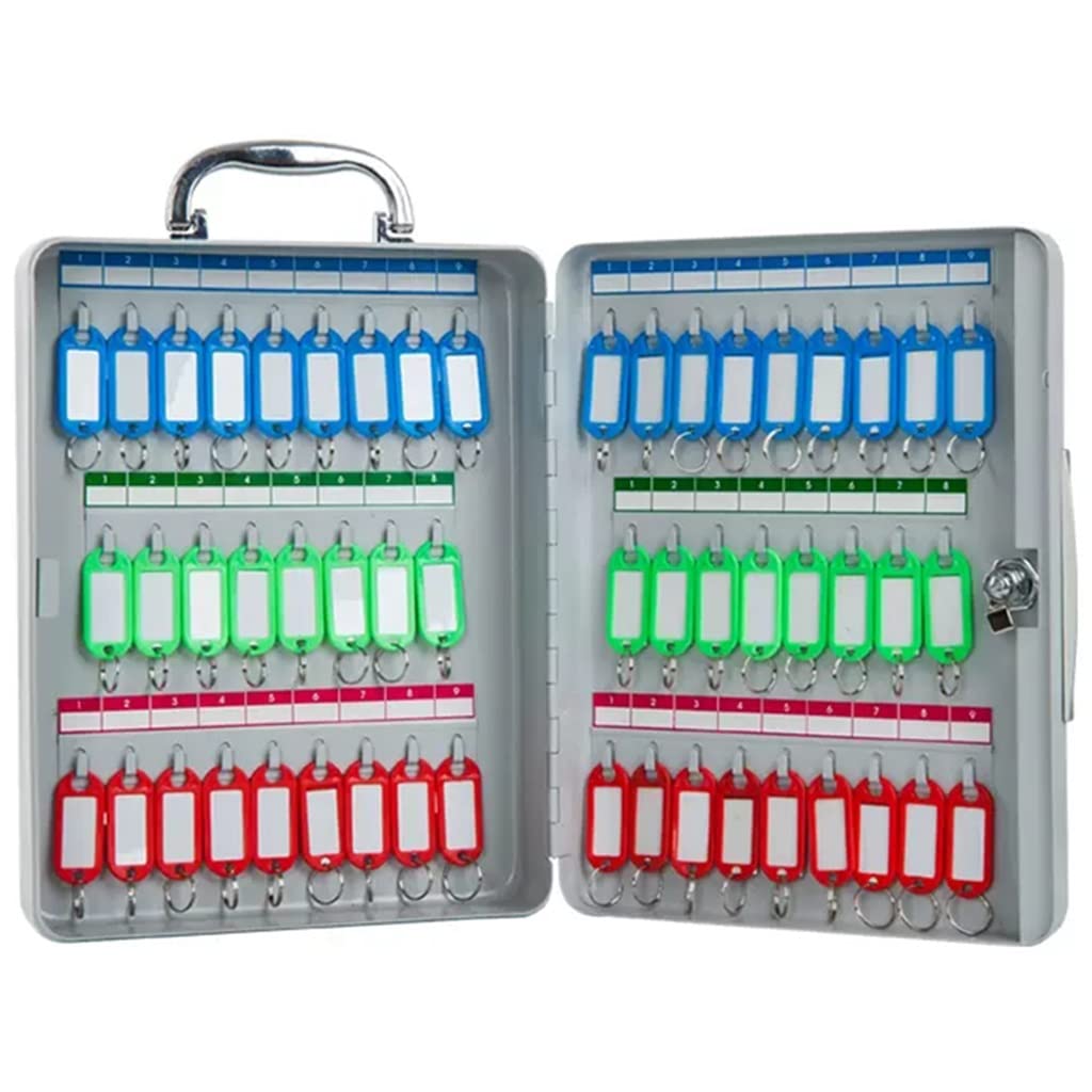 Kfgisd A Key Lock Organizer Portable 4 Capacities Are Available Key Cabinet, Color Labels/Number Identification ，Key Box(52 Keys)