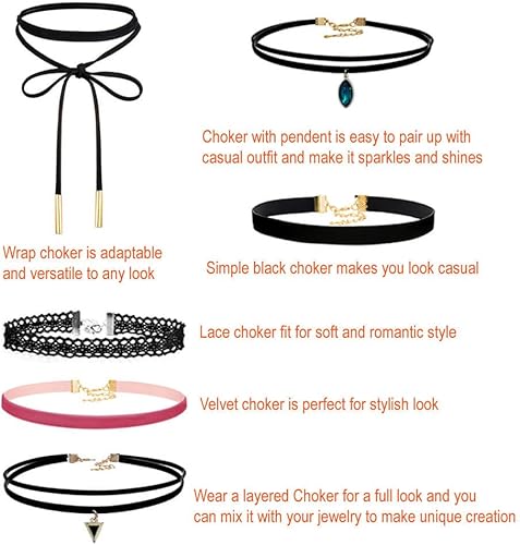 Miniatura 2 de Paxcoo Juego de 50 collares de gargantilla negra para adolescentes y mujeres