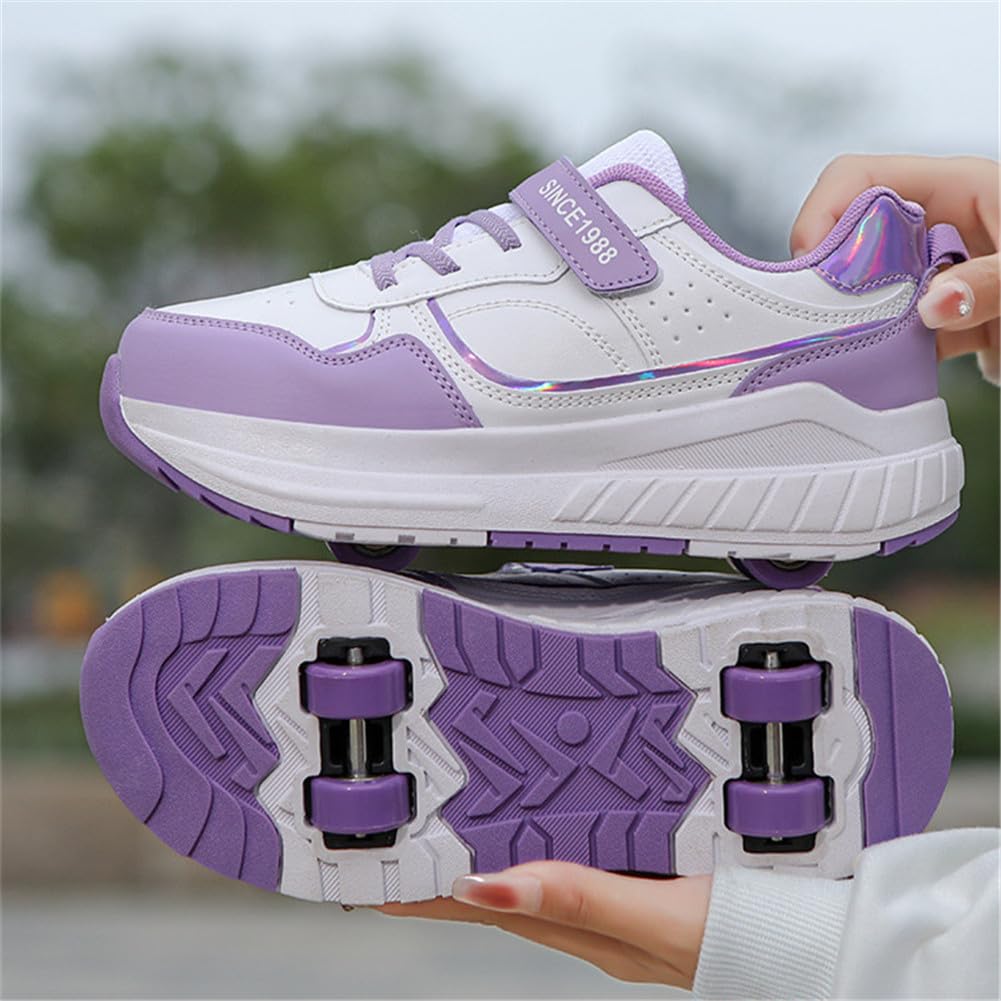 ENEN 2-in-1 Roller Schuhe Kinder Streetstyle Outdoor Turnschuhe mit 4 Rollen Versenkbarer